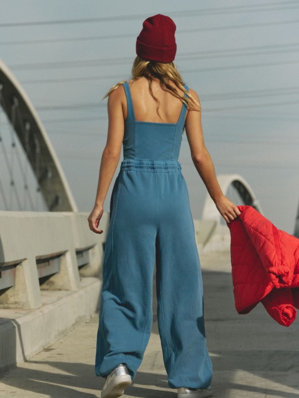 FP Movement Unbound Onesie Blue Jumpsuit Romper Medium - Picture 5 of 11